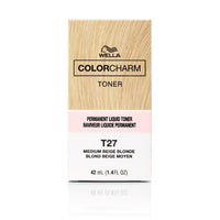 Wella Colorcharm Permanent Liquid Toner T27 Medium Beige Blonde 1.4 FL OZ (42 mL)
