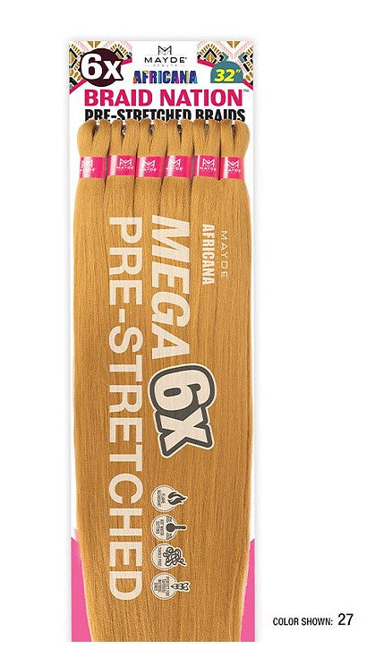 Mayde Beauty Braid Nation Mega Pre-Stretched Braids – 6X 64" Unfolded - ANNS BEAUTY SUPPLY