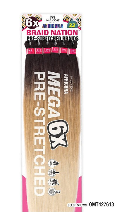 Mayde Beauty Braid Nation Mega Pre-Stretched Braids – 6X 64" Unfolded - ANNS BEAUTY SUPPLY