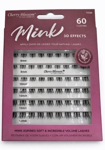Cherry Blossom "Mink" 3D Effects Lash Clusters – Glamour Volume Variety Pack (60 Count) 72266 - ANNS BEAUTY SUPPLY
