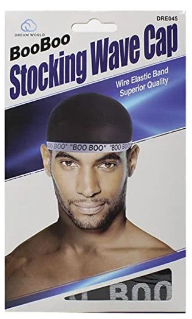 Dream Boo Boo Stocking Wave Cap – Black DRE045 - ANNS BEAUTY SUPPLY