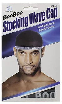 Dream Boo Boo Stocking Wave Cap – Black DRE045 - ANNS BEAUTY SUPPLY