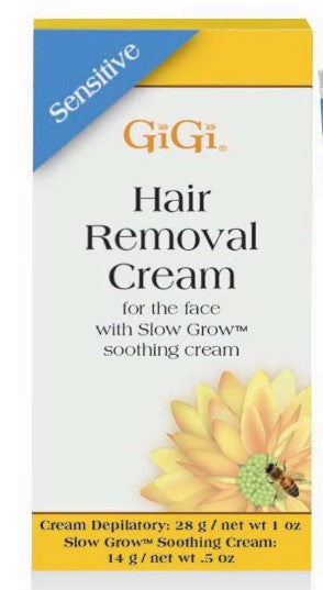 GiGi Sensitive Hair Removal Cream For Face With Slow Grow Soothing Cream 0.5oz - ANNS BEAUTY SUPPLY