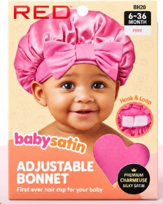 Baby Satin Adjustable Bonnet for Curls BH20 Pink