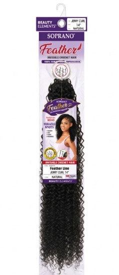 Soprano Feather 100% Unprocessed Virgin Human Hair Invisible Crochet – Jerry Curl 14" (50 Strands/100 Folded) - ANNS BEAUTY SUPPLY