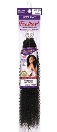 Soprano Feather 100% Unprocessed Virgin Human Hair Invisible Crochet – Jerry Curl 14