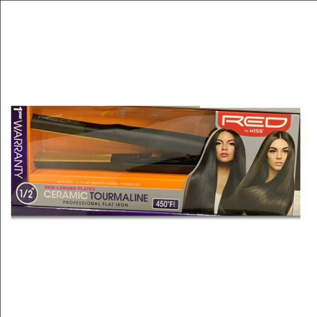 RED by Kiss 1/2” Ceramic Tourmaline Flat Iron - ANNS BEAUTY SUPPLY