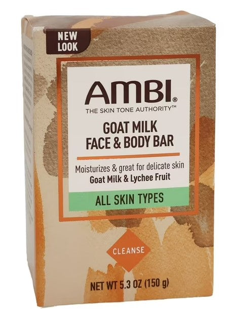 Ambi Goat Milk Face & Body Bar with Lychee Fruit – 5.3 oz - ANNS BEAUTY SUPPLY