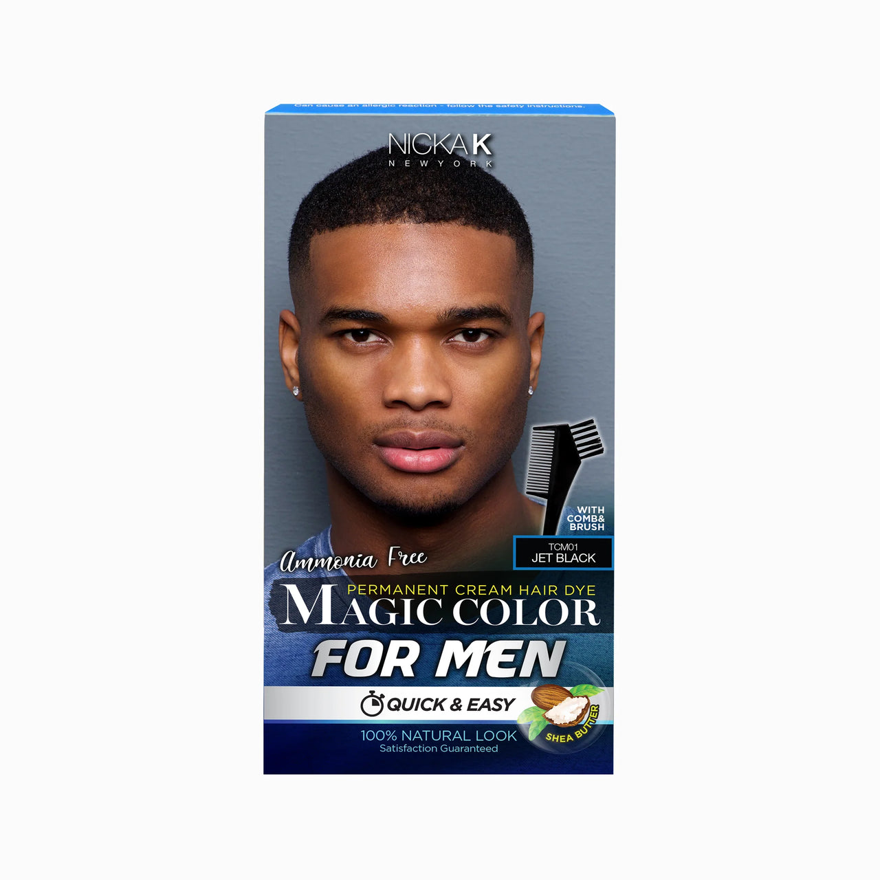 Nicka K New York Magic Color for Men Permanent Cream Hair Dye Jet Black - ANNS BEAUTY SUPPLY