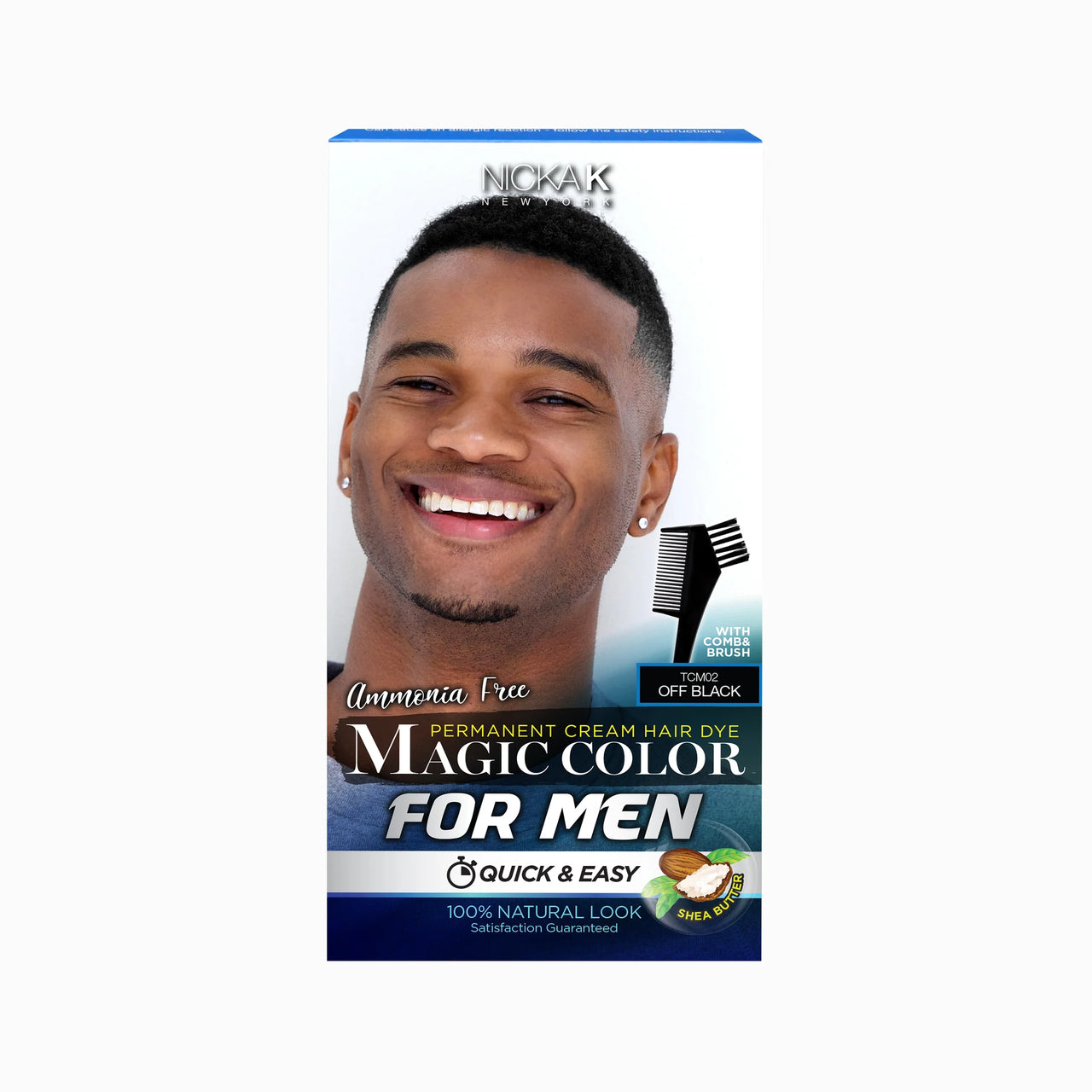 Nicka K New York Magic Color for Men Permanent Cream Hair Dye Off Black - ANNS BEAUTY SUPPLY