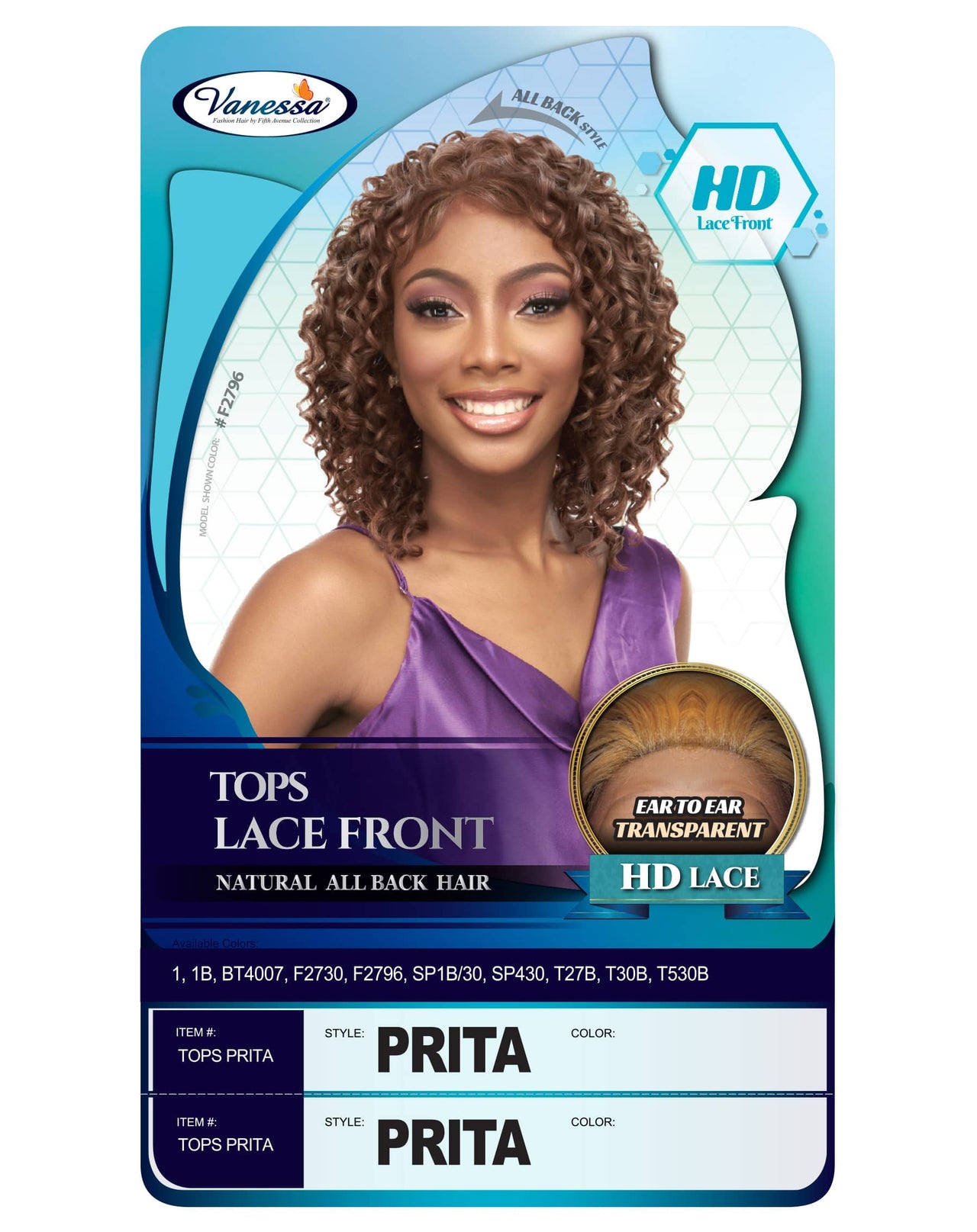 Vanessa Tops Synthetic HD Lacefront Wig Prita - ANNS BEAUTY SUPPLY