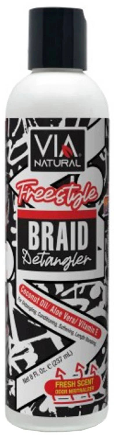 VIA Natural Freestyle Braid Detangler Coconut Oil Aloe Vitamin E 8 oz - ANNS BEAUTY SUPPLY