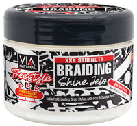 VIA Natural Freestyle Braiding Shine Jelo XXX Strength Aloe Vera 8 Oz - ANNS BEAUTY SUPPLY