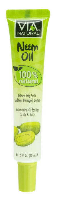 Via Natural Neem Oil – 100% Natural Moisturizing Oil (1.5 fl oz) - ANNS BEAUTY SUPPLY