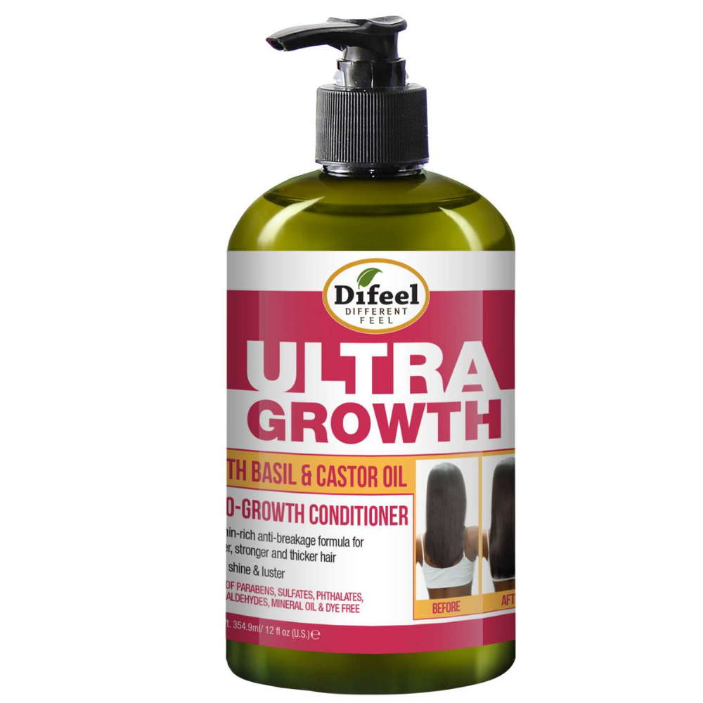 Difeel Ultra Growth Basil & Castor Oil Hair Growth Conditioner – 12 FL OZ - ANNS BEAUTY SUPPLY