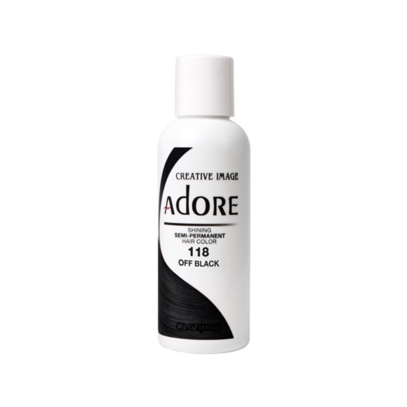 Adore Shining Semi-Permanent Hair Color – 118 Off Black - 4 oz - ANNS BEAUTY SUPPLY