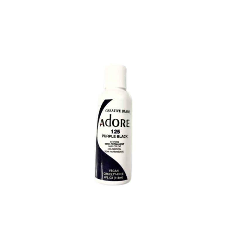 Adore Shining Semi-Permanent Hair Color – Purple Black 125 - 4 oz - ANNS BEAUTY SUPPLY