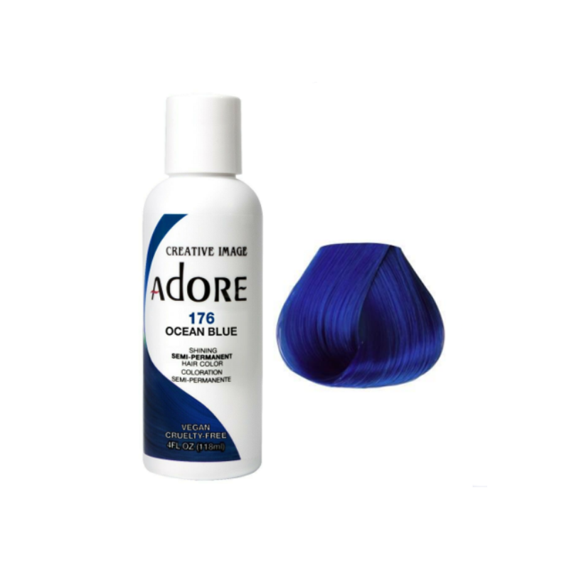 Adore Shining Semi-Permanent Hair Color – Ocean Blue 176 - 4 oz - ANNS BEAUTY SUPPLY