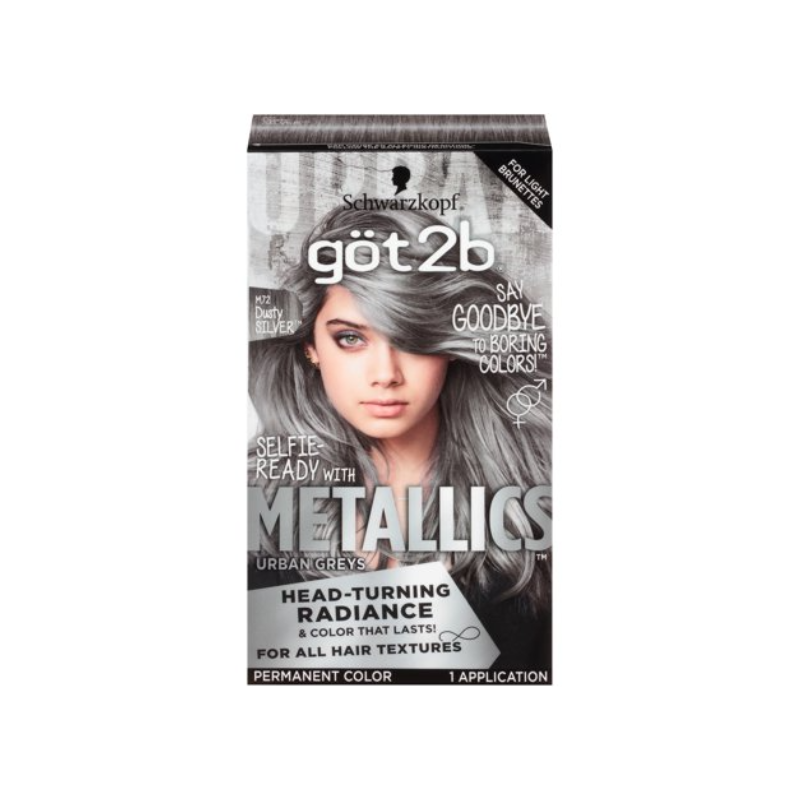 Schwarzkopf got2b Metallics Permanent Hair Dye – Dusty Silver - M72 - ANNS BEAUTY SUPPLY