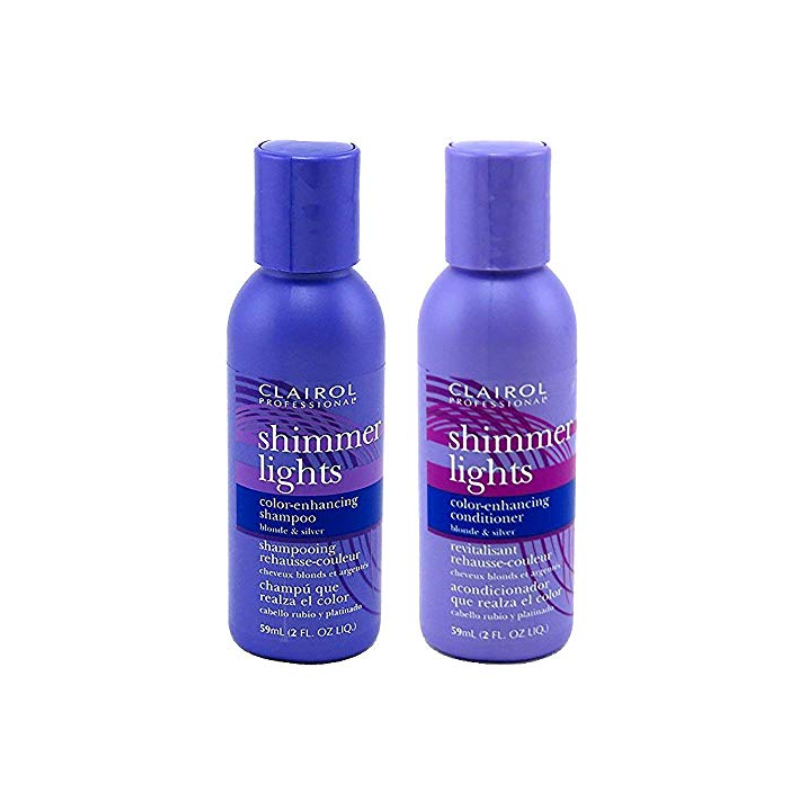 Clairol Professional Shimmer Lights Shampoo & Conditioner Set – Blonde & Silver 2 oz - ANNS BEAUTY SUPPLY