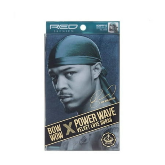 Kiss - Red Power Wave Velvet Durag Teal Green