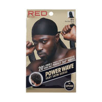 Kiss - Red Power Wave Silky Durag Black HD11 - ANNS BEAUTY SUPPLY