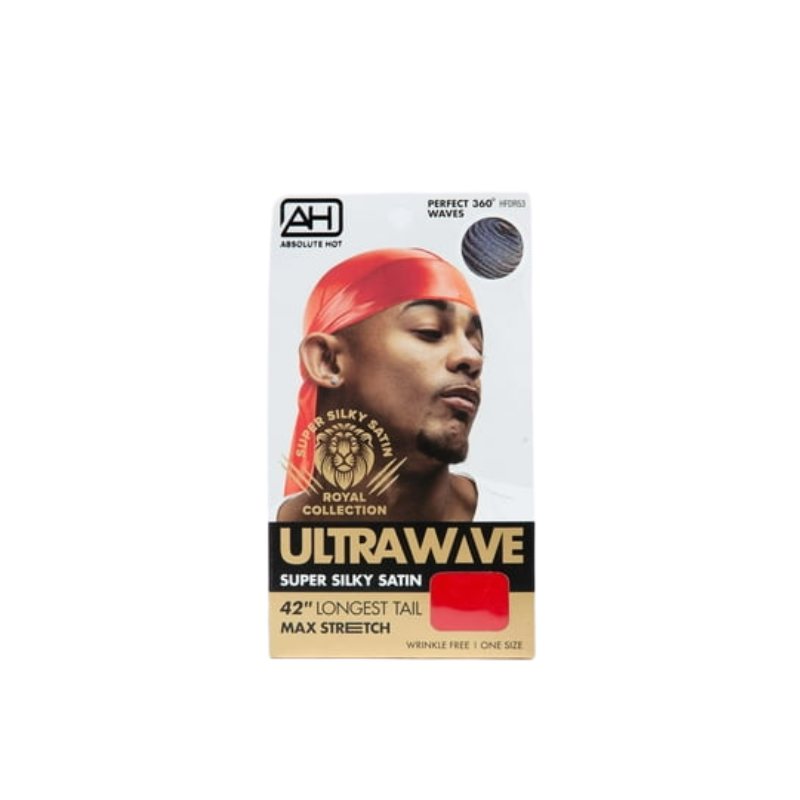 Absolute Hot Ultra Wave Super Silky Hair Durag HFDR53 Red - ANNS BEAUTY SUPPLY