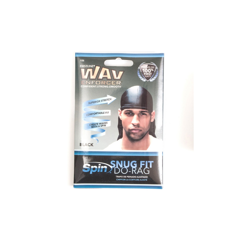 Firstline Men's WavEnforcer Snug Fit DuRag – Black 106 - ANNS BEAUTY SUPPLY