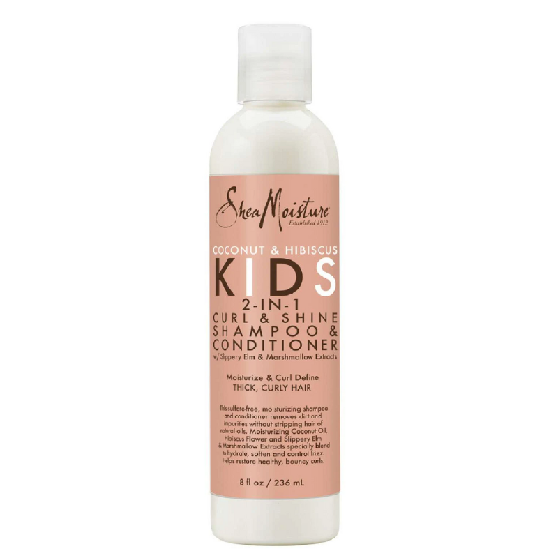 SheaMoisture Coconut & Hibiscus Kids 2-in-1 Curl & Shine Shampoo & Conditioner – 8 oz - ANNS BEAUTY SUPPLY