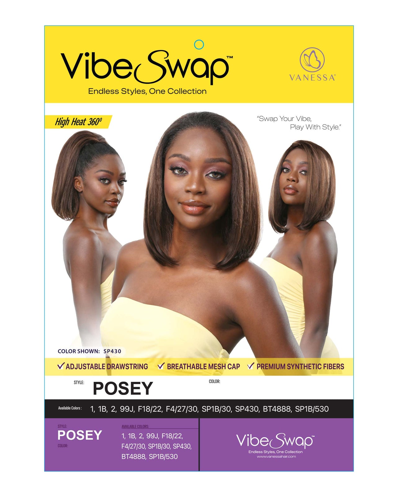 Vanessa Vibe Swap Half Wig Posey - ANNS BEAUTY SUPPLY