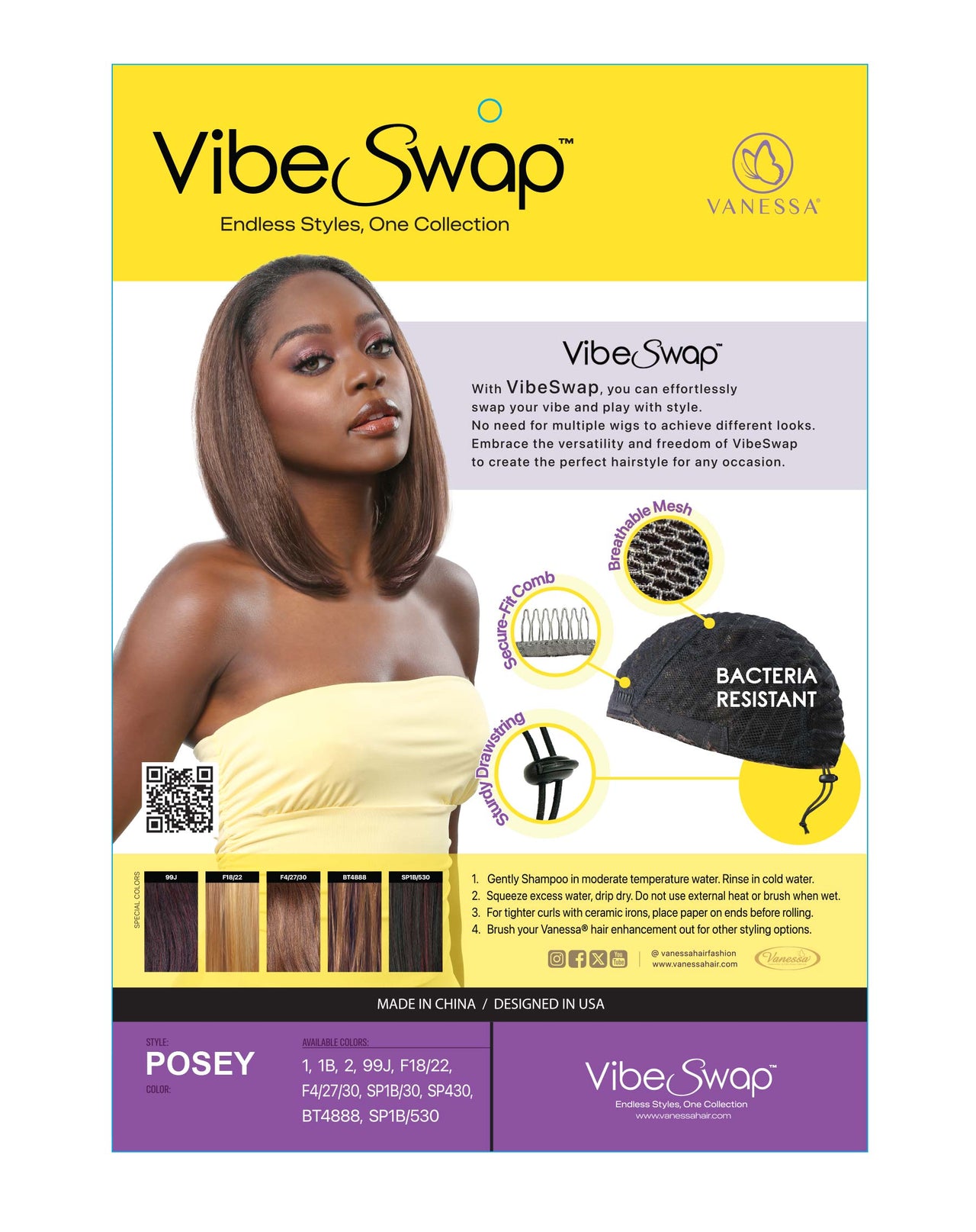 Vanessa Vibe Swap Half Wig Posey - ANNS BEAUTY SUPPLY