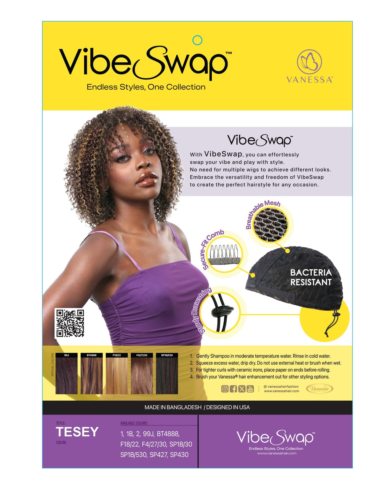 Vanessa Vibe Swap Half Wig Tesey - ANNS BEAUTY SUPPLY