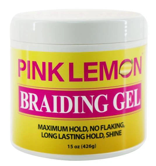 Pink Lemon Braiding Gel Original – Maximum Hold 15 oz