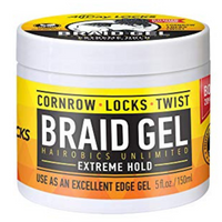 Hairobics Unlimited Braid Gel – Extreme Hold for Cornrows, Locks & Twists, 5 fl oz - ANNS BEAUTY SUPPLY