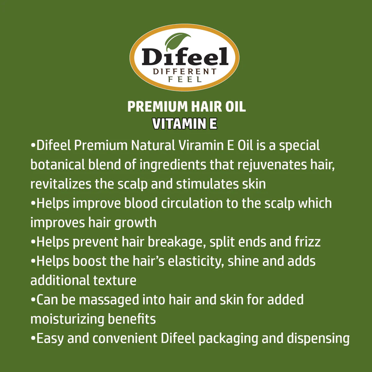 Difeel Vitamin-E Premium Hair Oil 2.5 OZ - ANNS BEAUTY SUPPLY