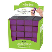 Almine Black Sanding Block 80 120 Grit 05378 1 Piece - ANNS BEAUTY SUPPLY
