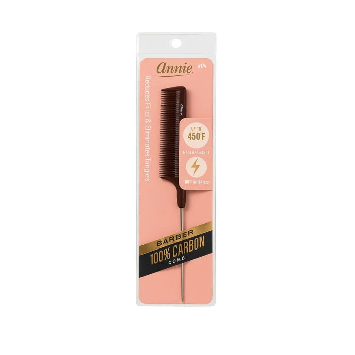 Annie Barber 100% Carbon Pin Tail Comb – Pin Tail 174