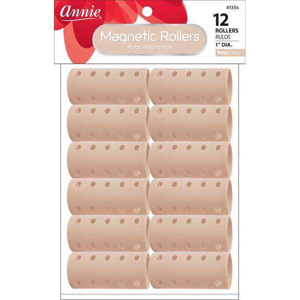 Annie Magnetic Rollers Beige 1 Inch 12 Pack 1354