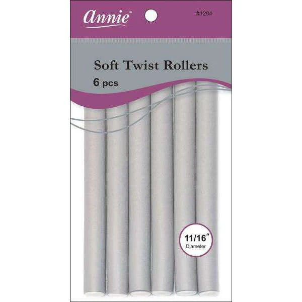 Annie Soft Twist Rollers Gray 1204