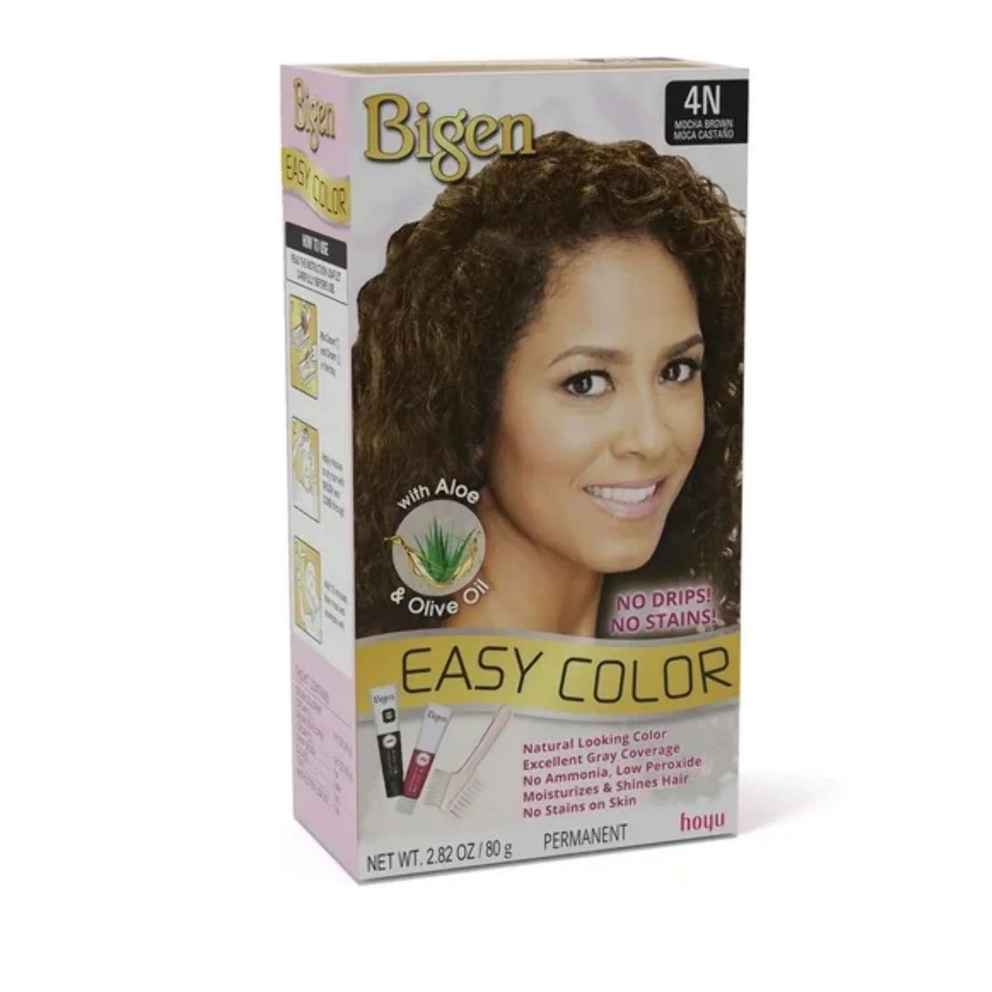 Bigen Easy Color Permanent Color Excellent Gray Coverage Kit 4N Mocha Brown