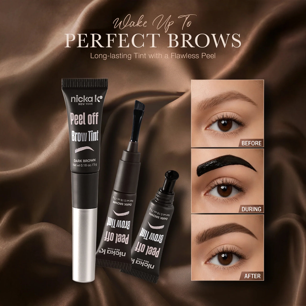 Nicka K New York Peel Off Brow Tint Long Lasting Eyebrow Tint 0.18 oz - ANNS BEAUTY SUPPLY