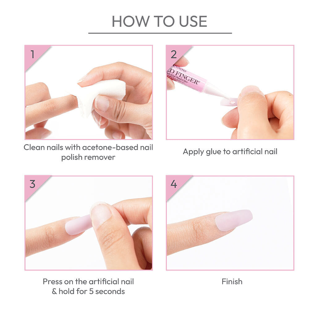 Gold Finger Pink Gel Nail Glue (5 x 2 g / 0.07 oz)