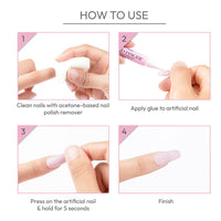 Gold Finger Pink Gel Nail Glue (5 x 2 g / 0.07 oz)