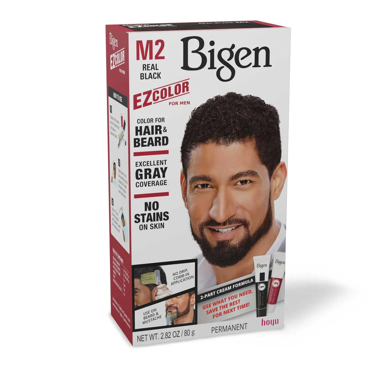 Bigen EZ Color for Men Permanent Hair & Beard Color M2 Real Black 2.82 oz - ANNS BEAUTY SUPPLY