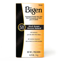 Bigen Permanent Powder Hair Color 58 Black Brown 0.21 oz. / 6 g - ANNS BEAUTY SUPPLY