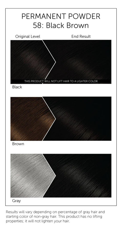 Bigen Permanent Powder Hair Color 58 Black Brown 0.21 oz. / 6 g - ANNS BEAUTY SUPPLY