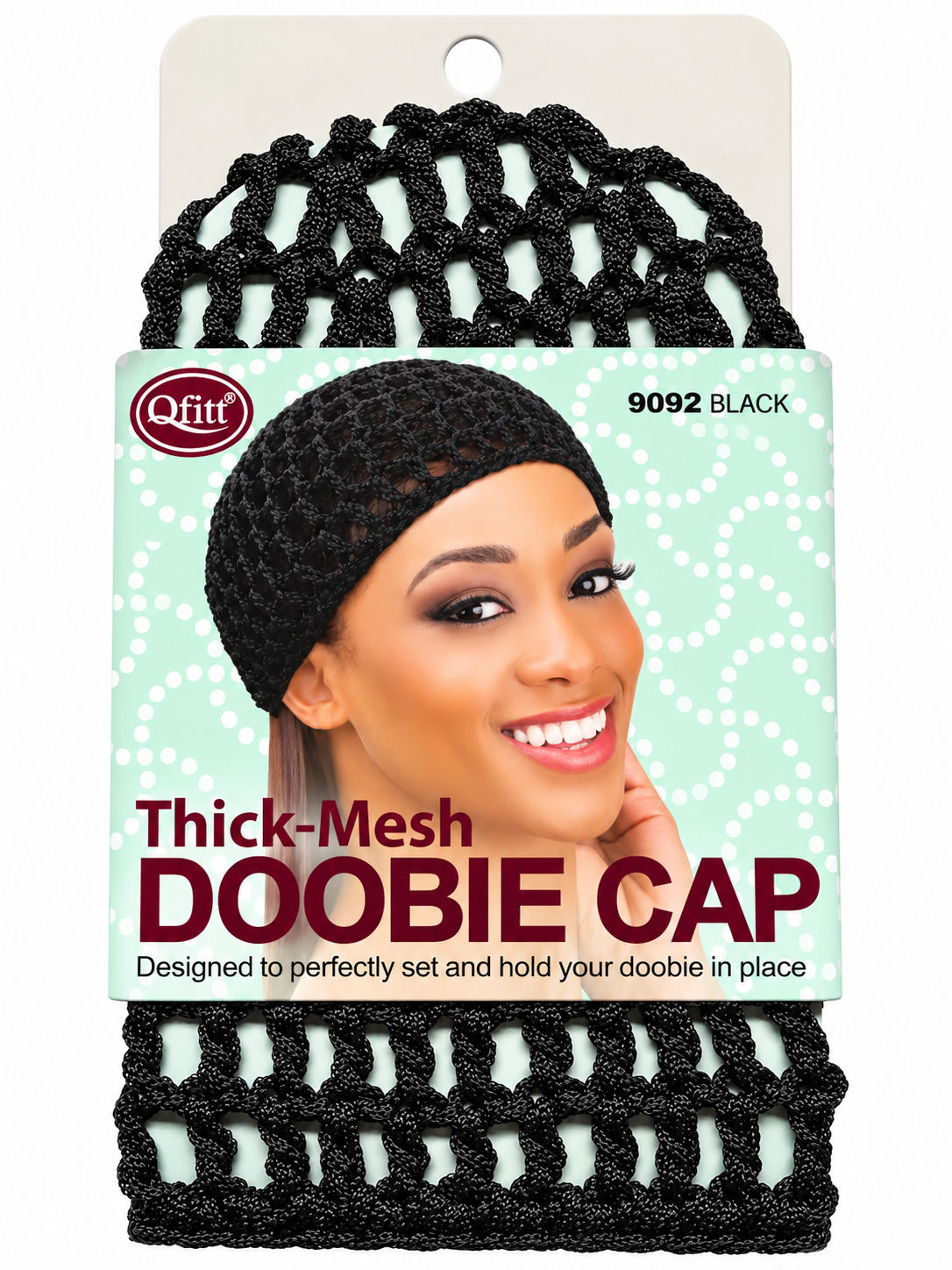 Qfitt Thick Mesh Doobie Cap – Black (9092)