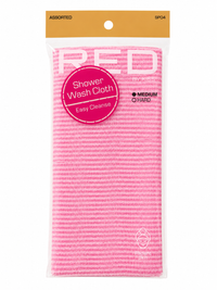 KISS RED Shower Wash Cloth Easy Cleanse Medium Exfoliating Bath Cloth Pink SP04 - ANNS BEAUTY SUPPLY