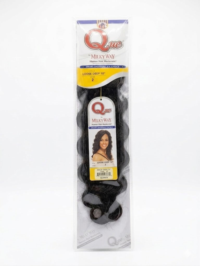 Que by MilkyWay Human Hair Mastermix – Loose Deep 10"