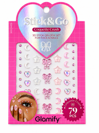 Glamify Stick and Go Coquette Crush 3D Face and Nail Gem Set 79 Pieces - ANNS BEAUTY SUPPLY